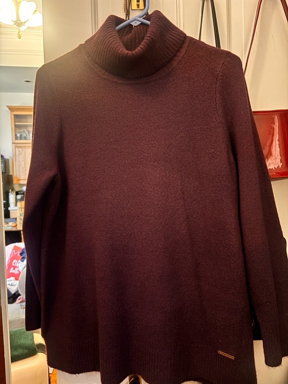 Anne Klein Ribbed Knit Sweater in Wine